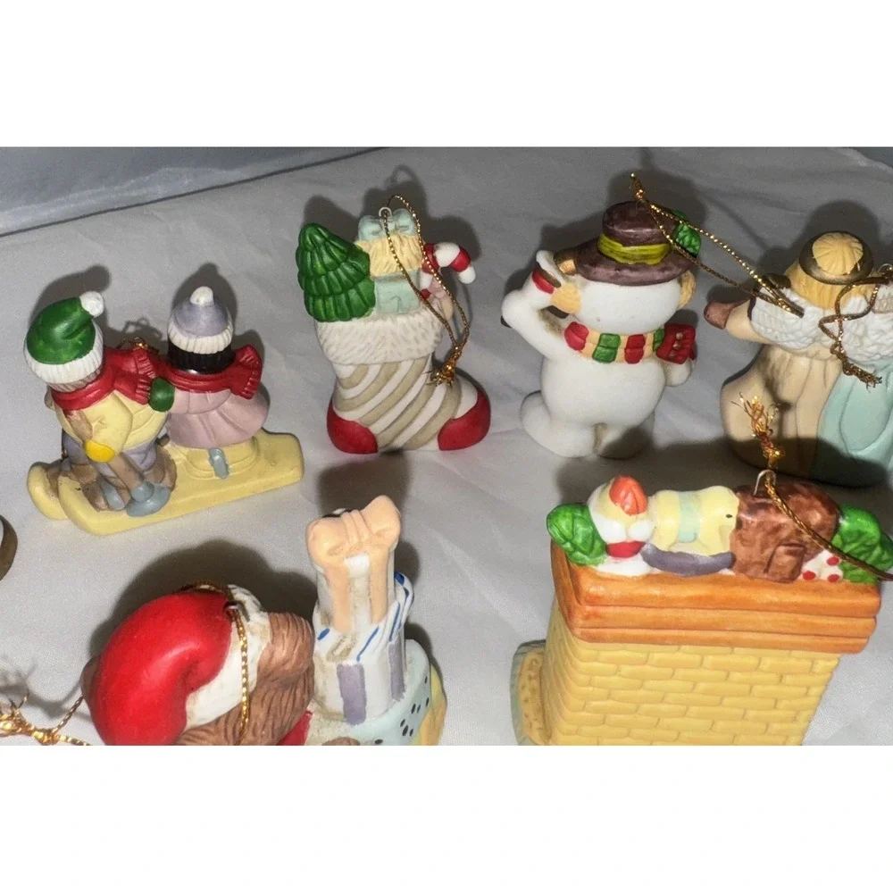 12 Various Vintage Ceramic Christmas‎ Ornaments